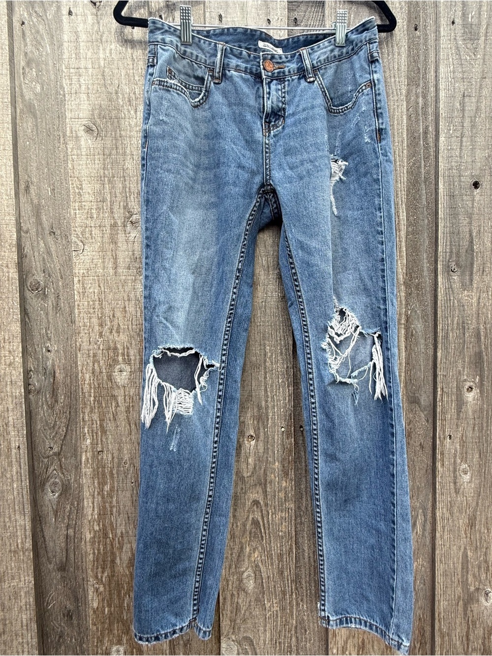 Vintage Billabong Low Rise Distressed Straight Leg Jeans Size 27